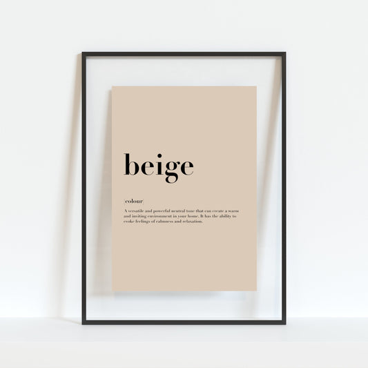 Beige Defintion Print