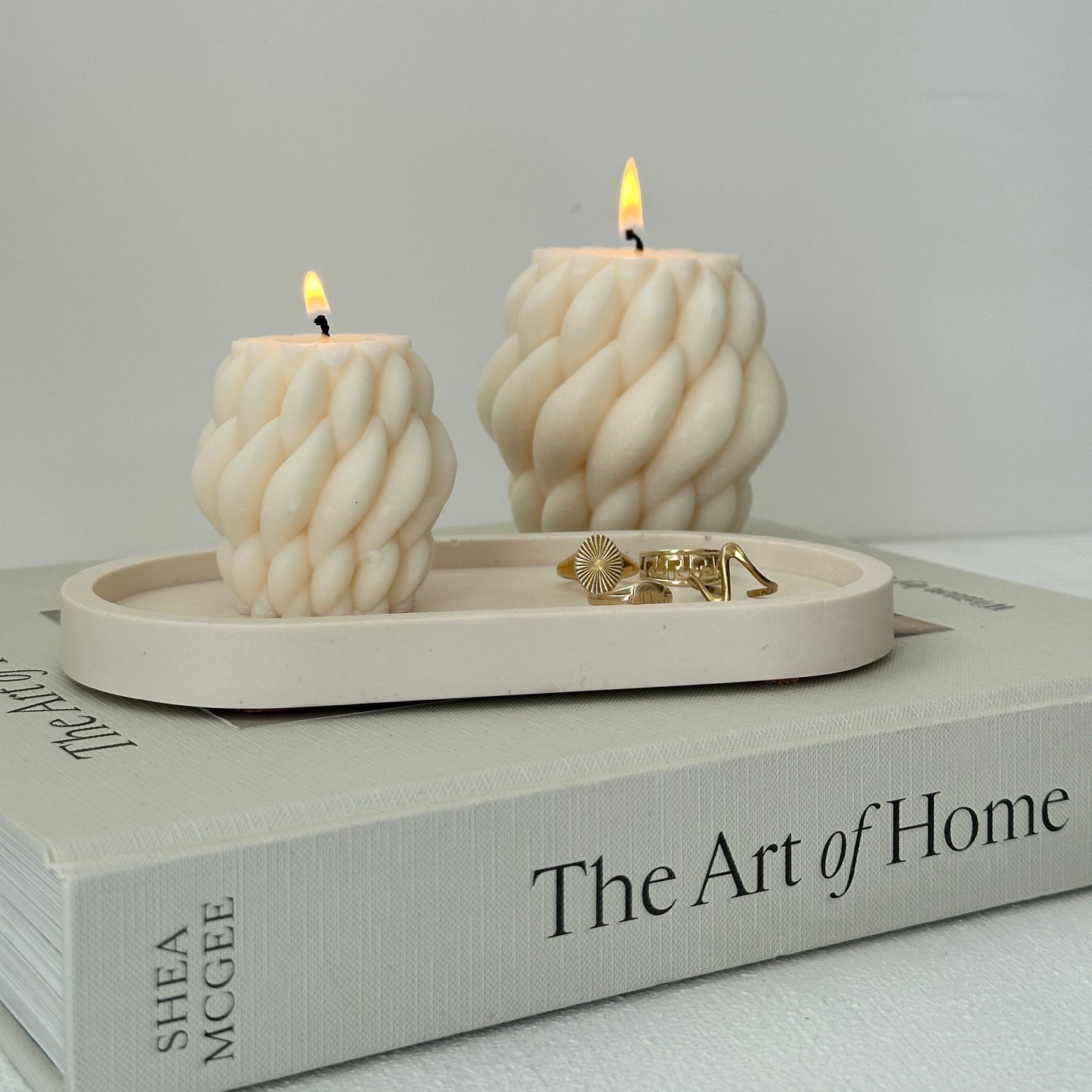 Cove - Cream Knitted Candle Set