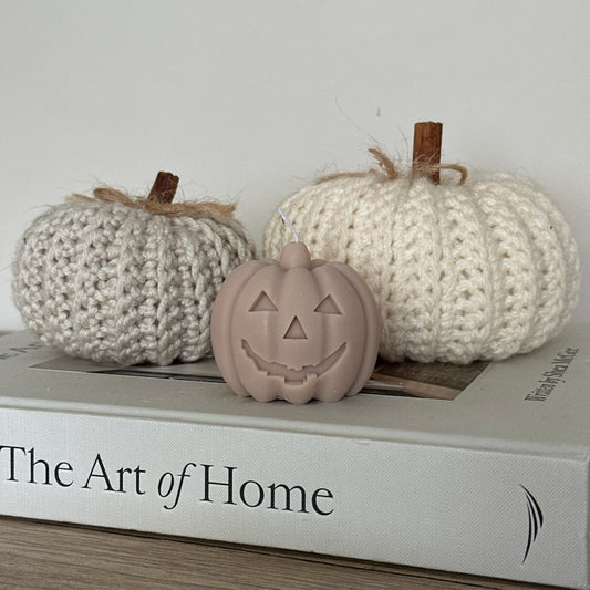 Carved Pumpkin - Beige Candle
