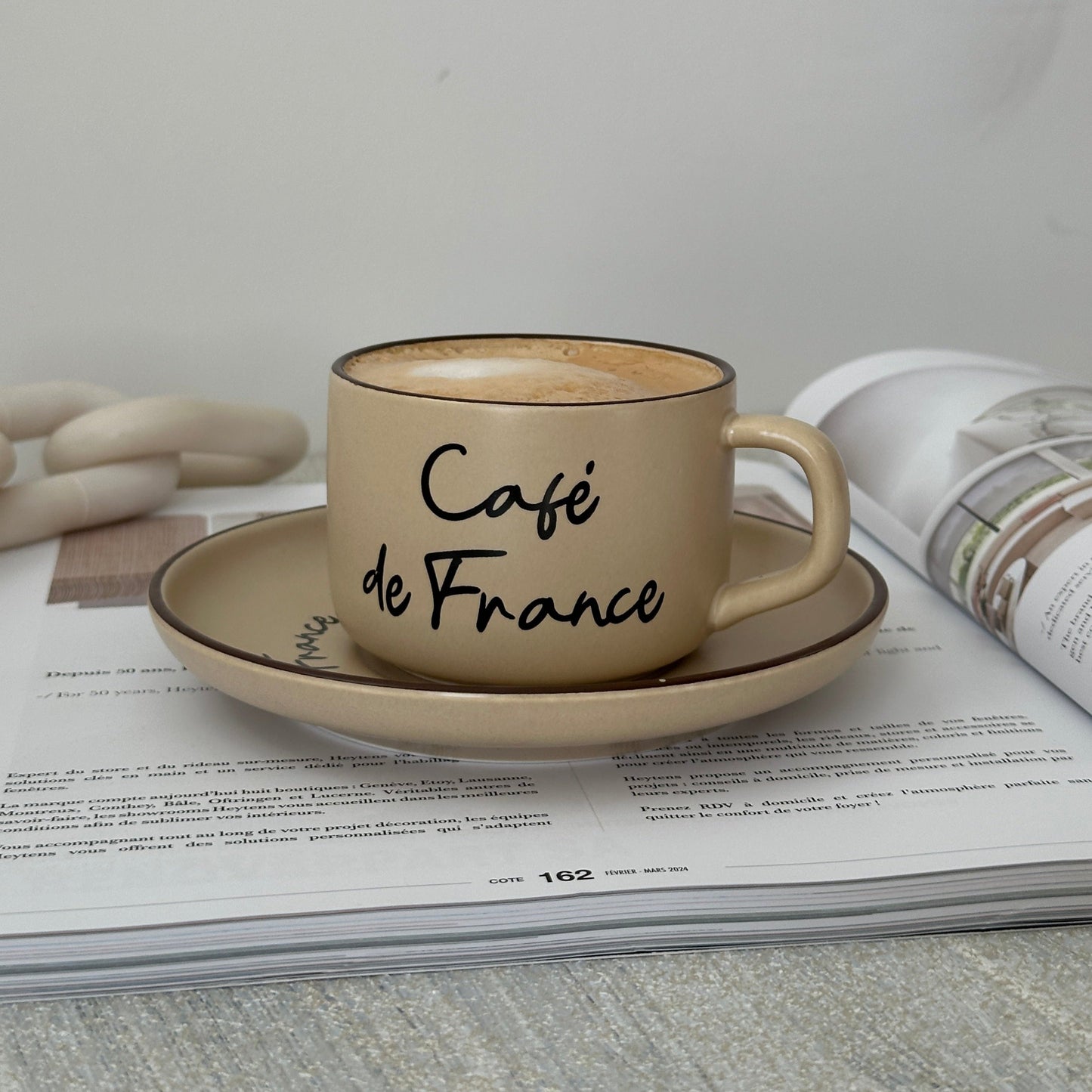 Bon Appétit - Beige Cup And Saucer