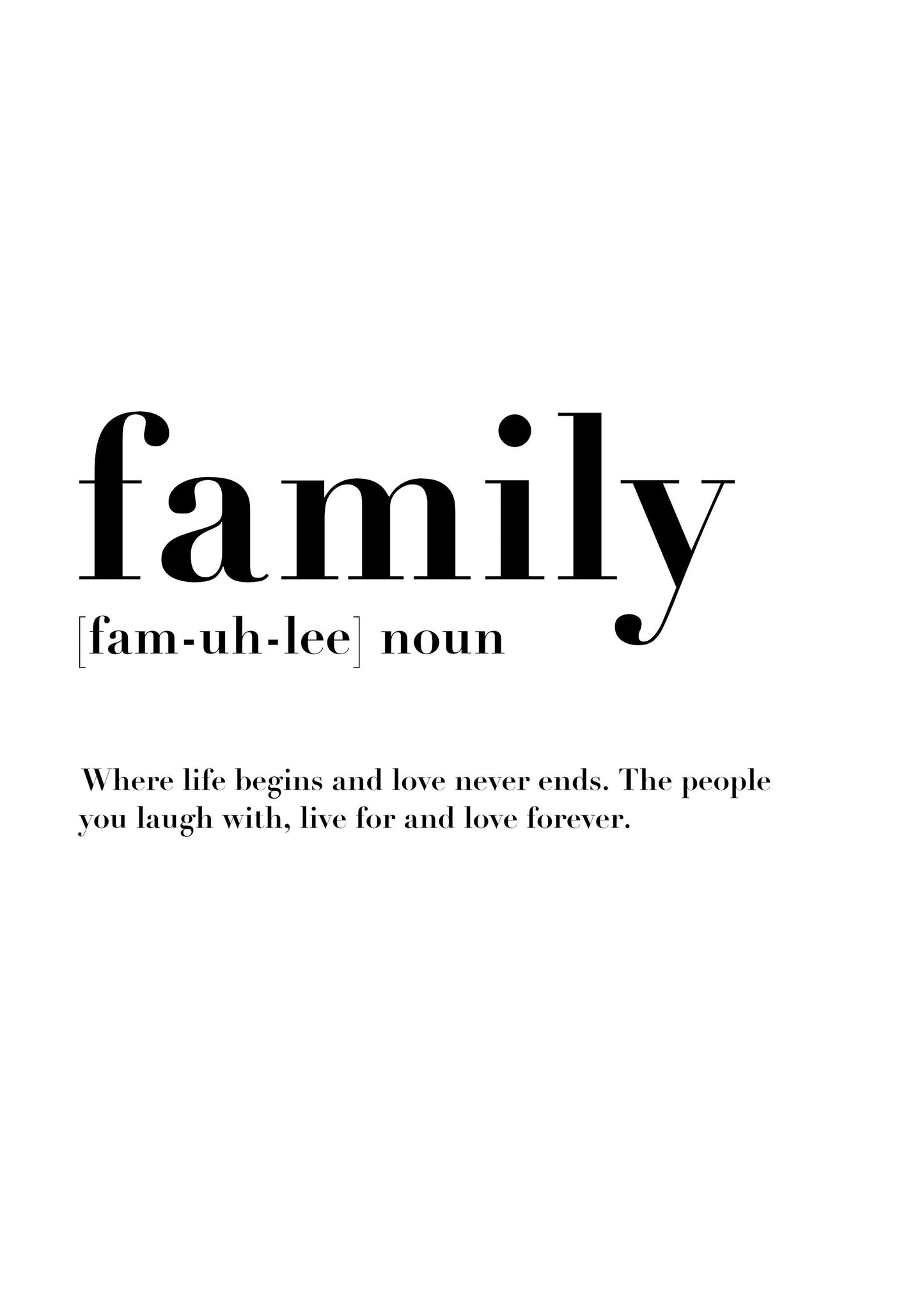 Family Definition Print