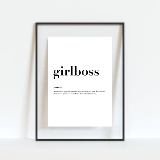 Girl Boss Definition Print
