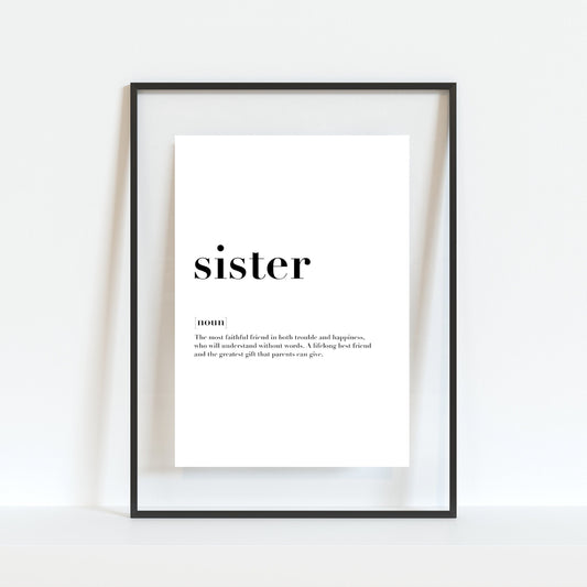 Sister Definition Print