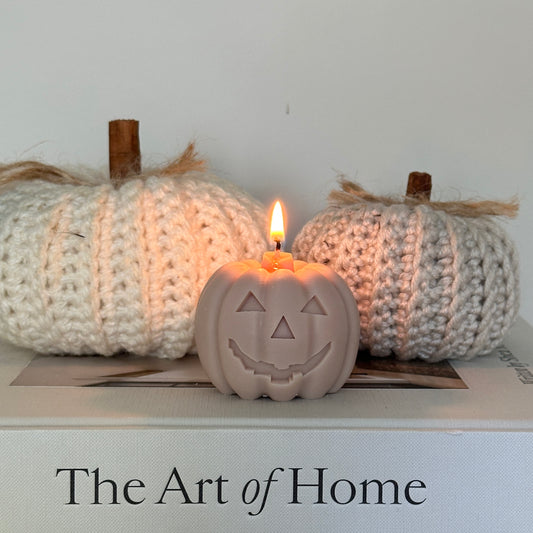 Carved Pumpkin - Beige Candle