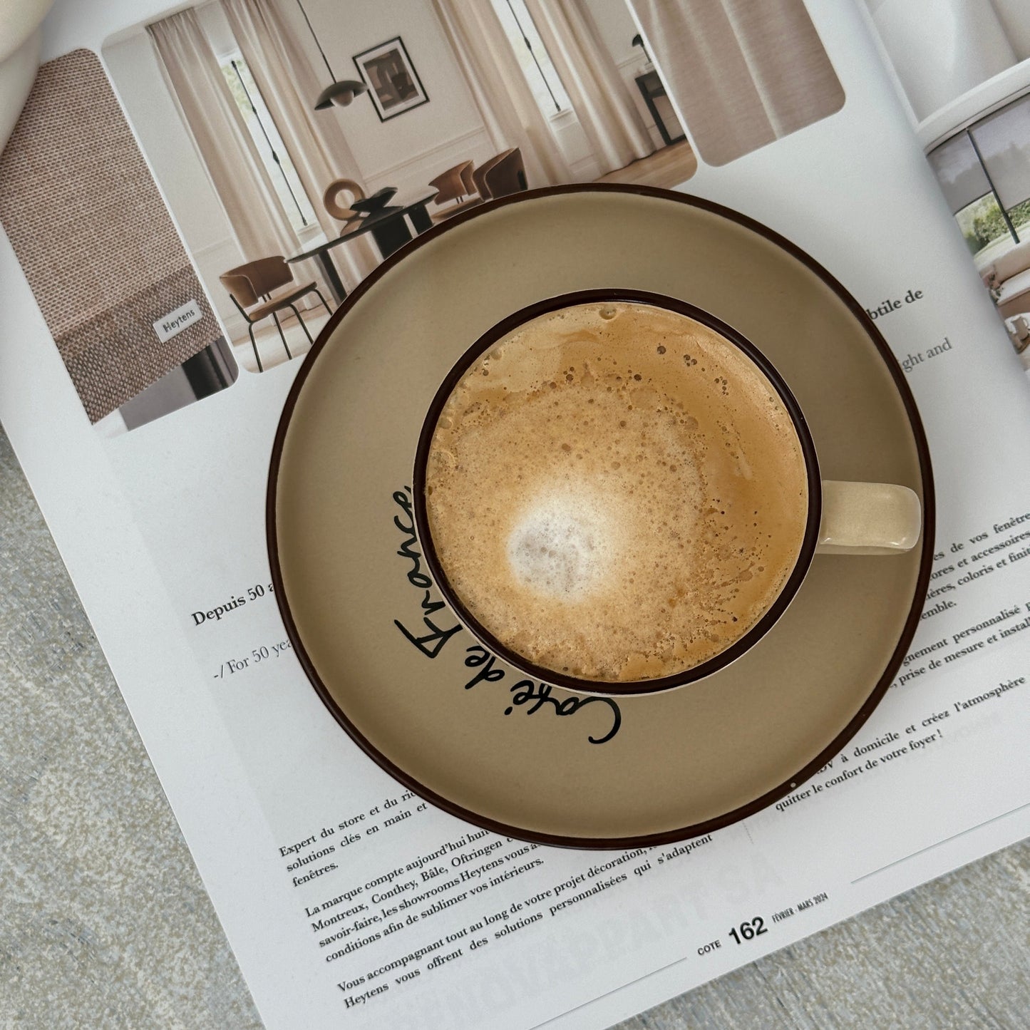 Bon Appétit - Beige Cup And Saucer