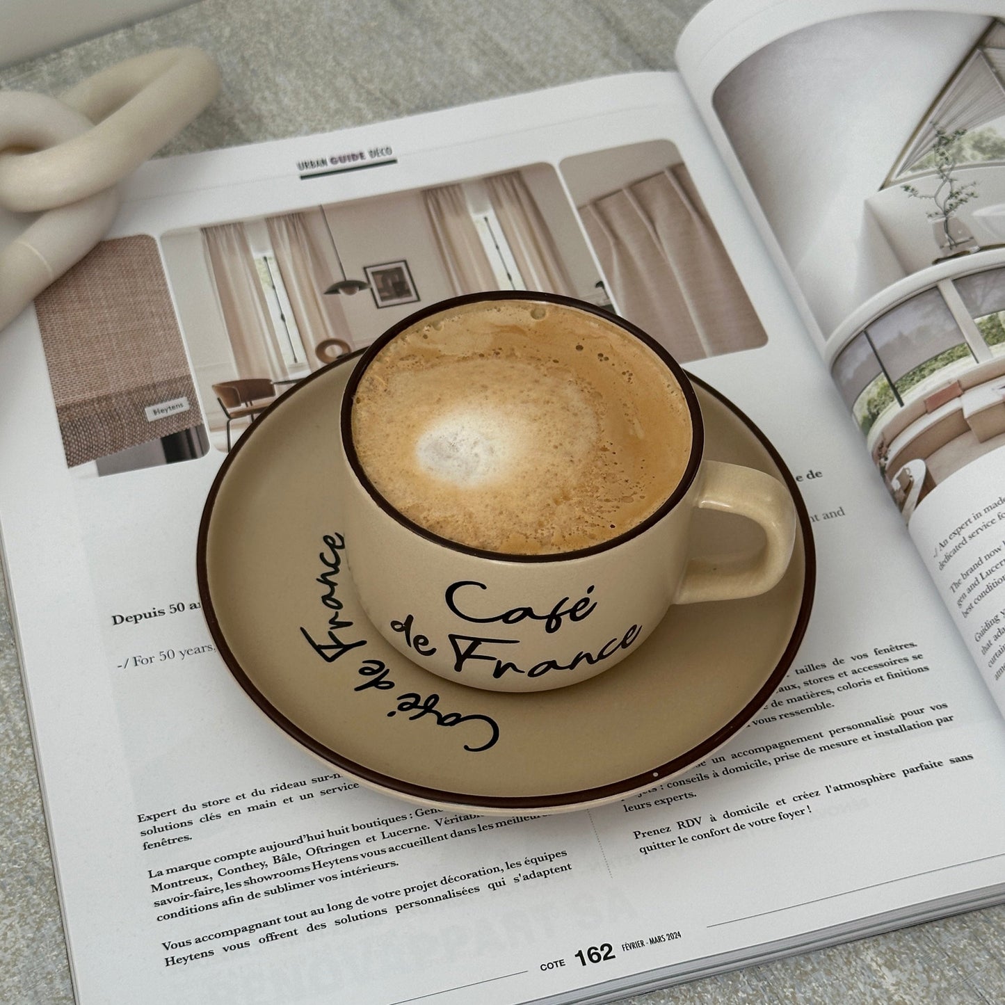 Bon Appétit - Beige Cup And Saucer