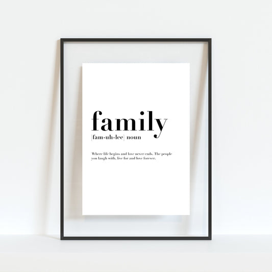 Family Definition Print