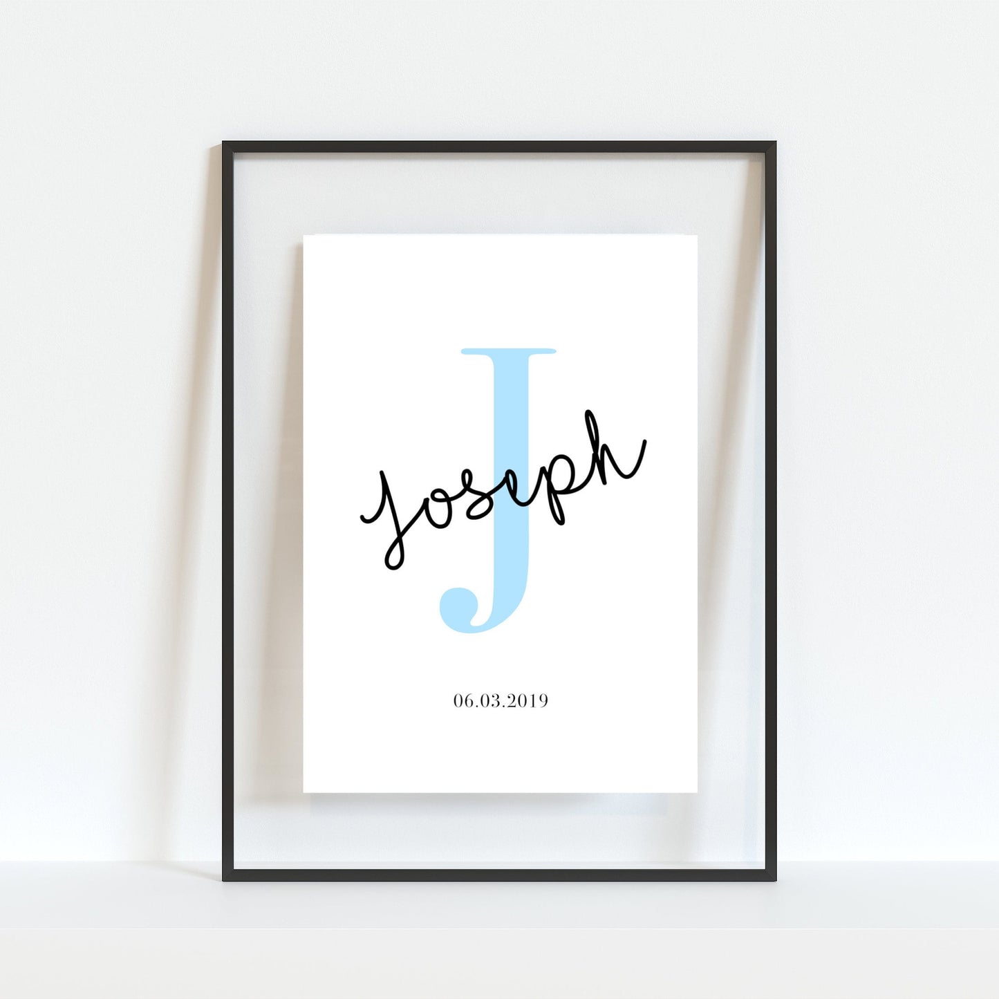 Boys Initial Date Of Birth Print